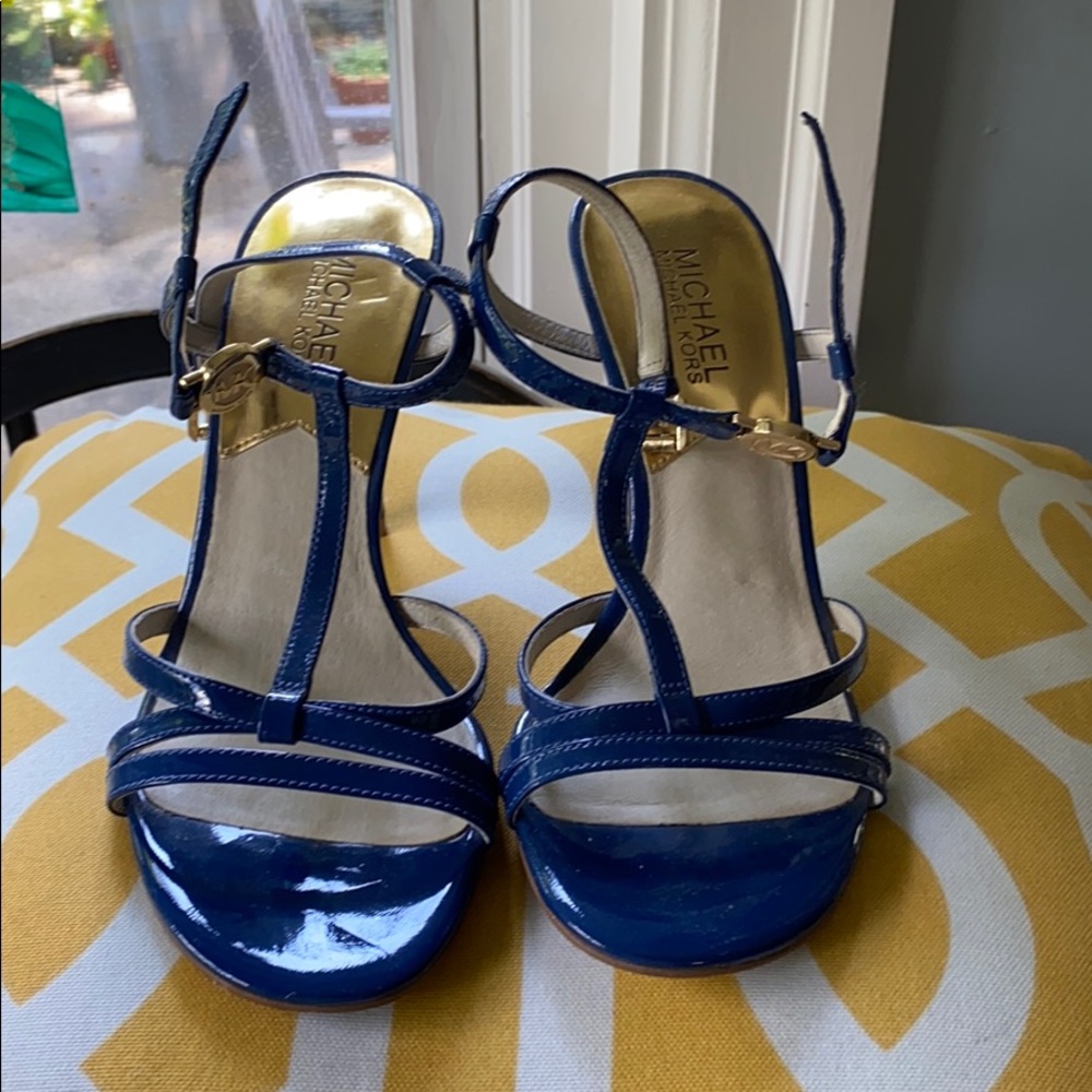 Michael Kors Blue Patent Leather Heels